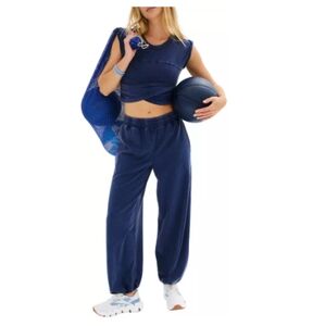 FP Movement by Free People Blue Crop Top and pants set
